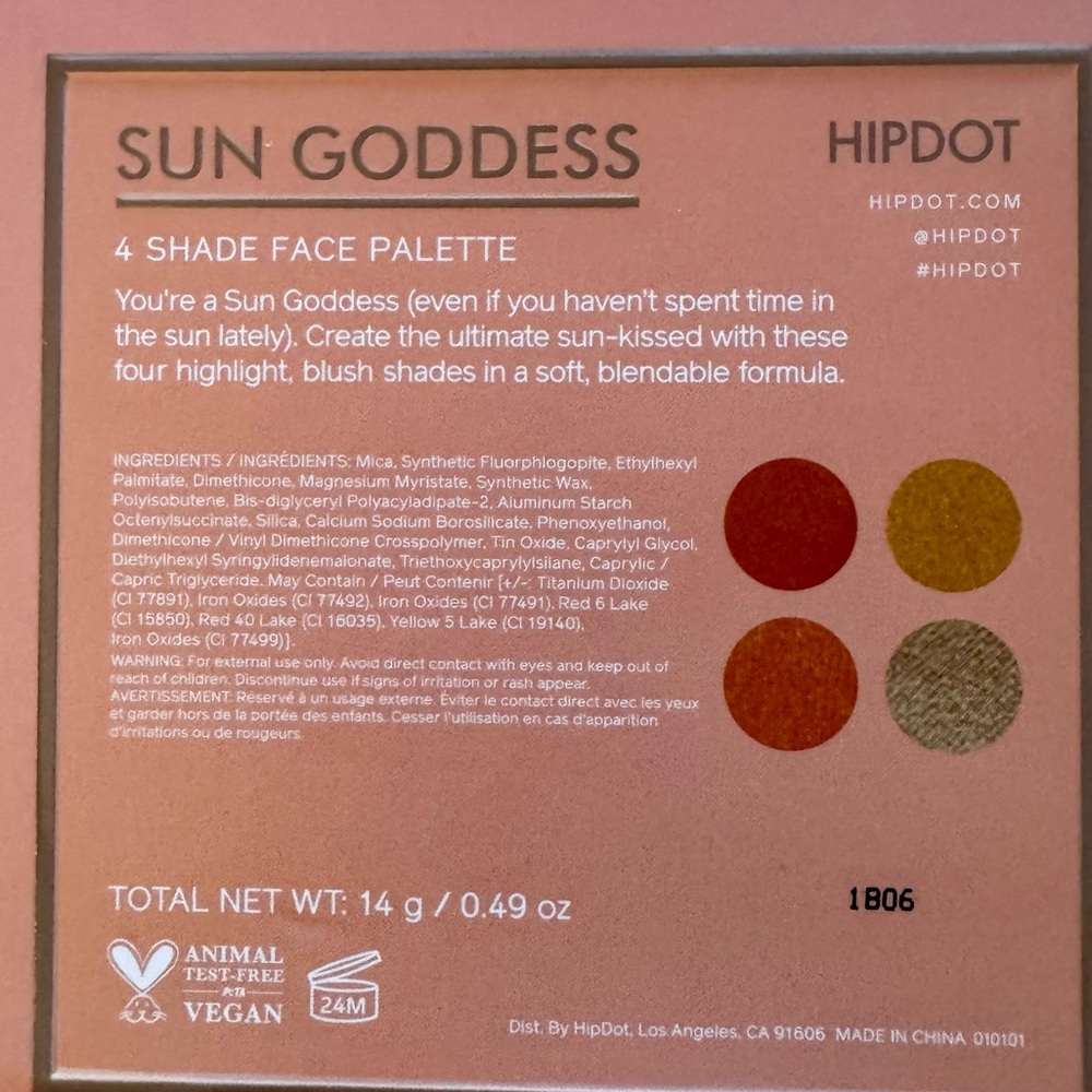 Hipdop Sun Goddess 4 Shade Face Palette - Picture 4 of 4
